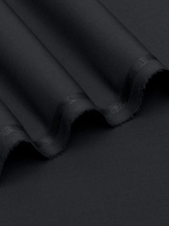 Dynasty Fabrics Men's Unstitched Blended Suit - Black